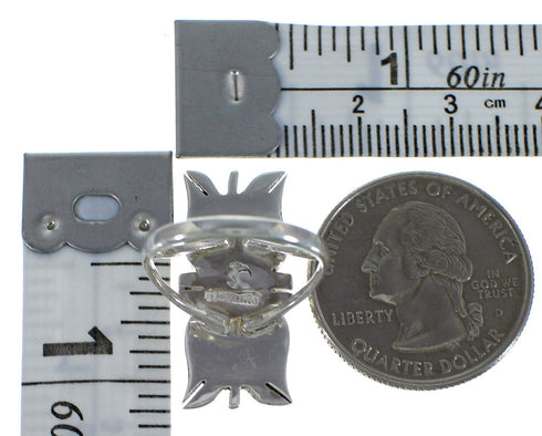 Turquoise Inlay Sterling Silver Ring Size 7-1/4 EX44242